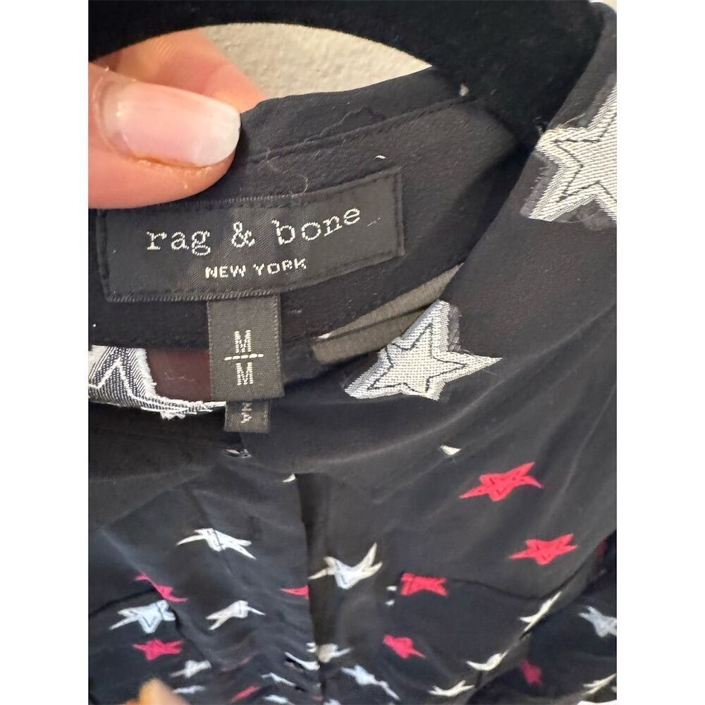 Rag & Bone Women's Black Collared Long Sleeve Blouse Size M - Picture 5 of 6